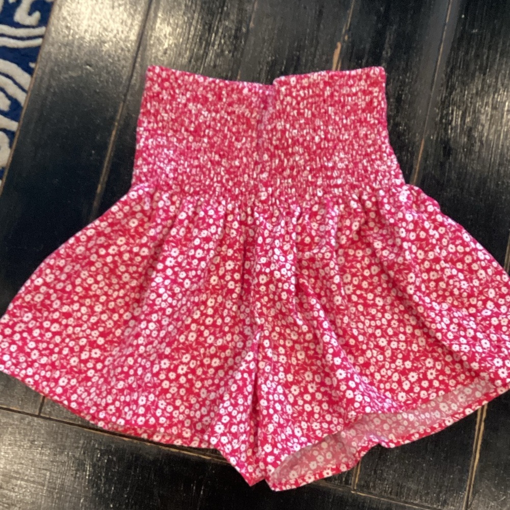 SHEIN pink Floral High Waist Shorts